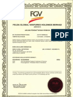 FGV RINZA Certificate