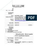 Currilulum Vitae: Attualmente Disoccupato Cerco Qualsiasi Lavoro