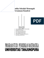 Matematika Sekolah Menengah Persamaan Kuadrat