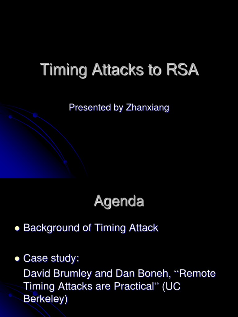 Timing Attack Public Key Cryptography Transport Layer Security