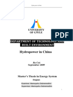 Hydropower in China: Departmentoftechnologyand Builtenvironment