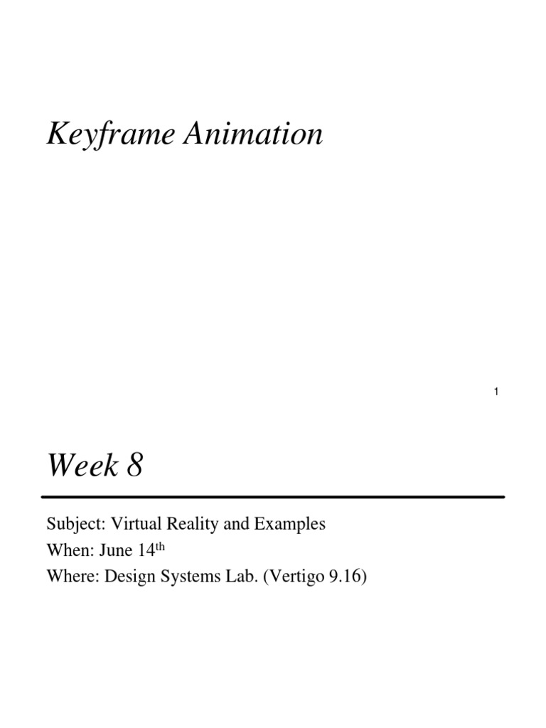 Keyframe Animation | PDF | Computer Animation | Kinematics