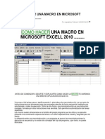Como Hacer Una Macro en Microsoft Excell 2010