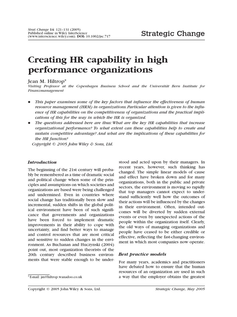 6.creating HR Capability PDF | PDF | Strategic Management | Human ...