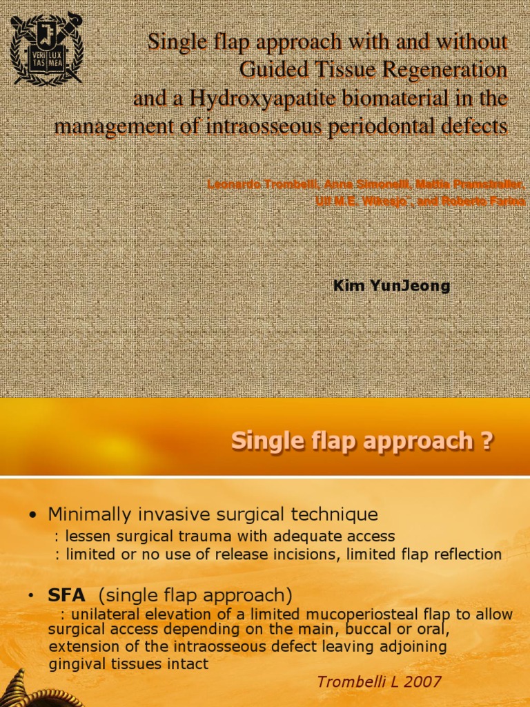 Single Flap Approach in Periodontal Defects | PDF | Oral Hygiene | Surgery