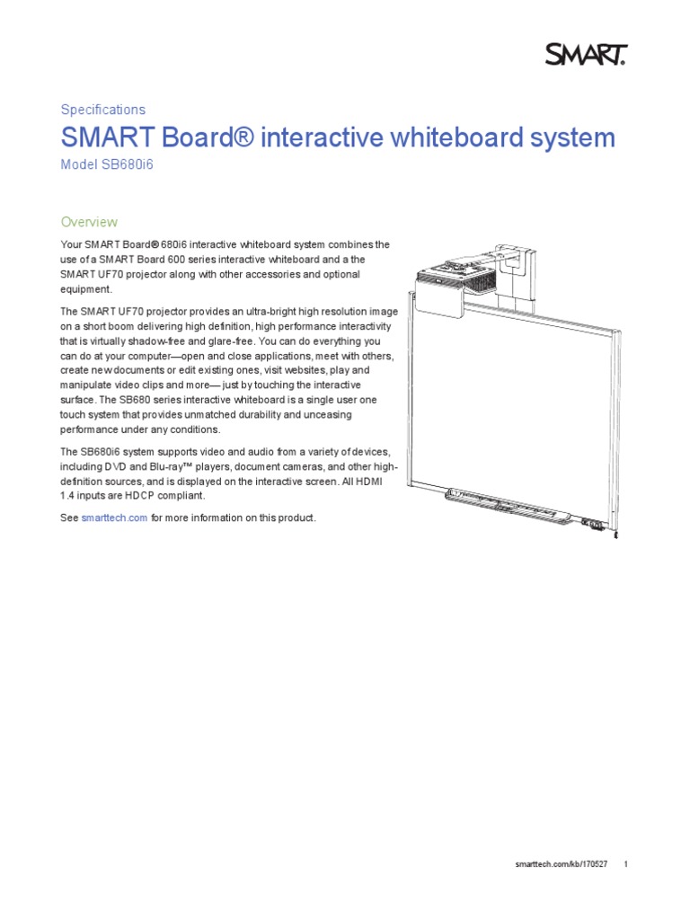 SMART Board® Interactive Whiteboard System: Specifications | PDF | Usb ...