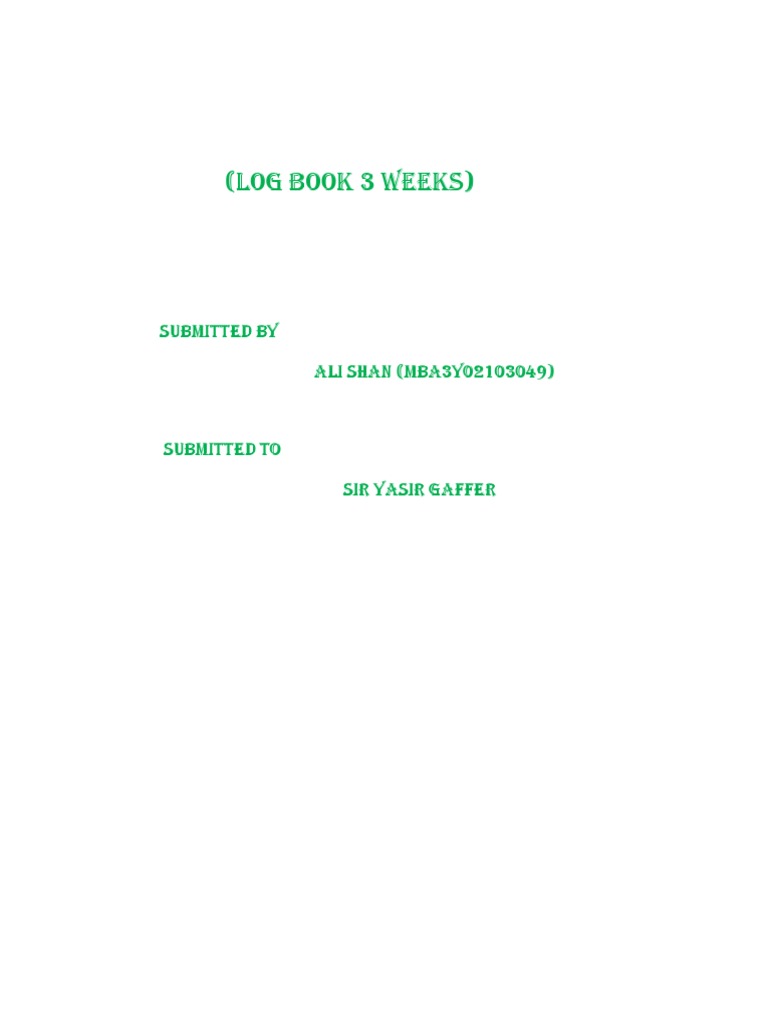 Log Book Daily Work Done | PDF | Transaction Account | Savings Account