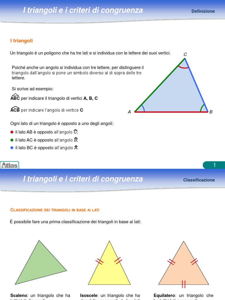 I Triangoli e i Criteri Di Congruenza