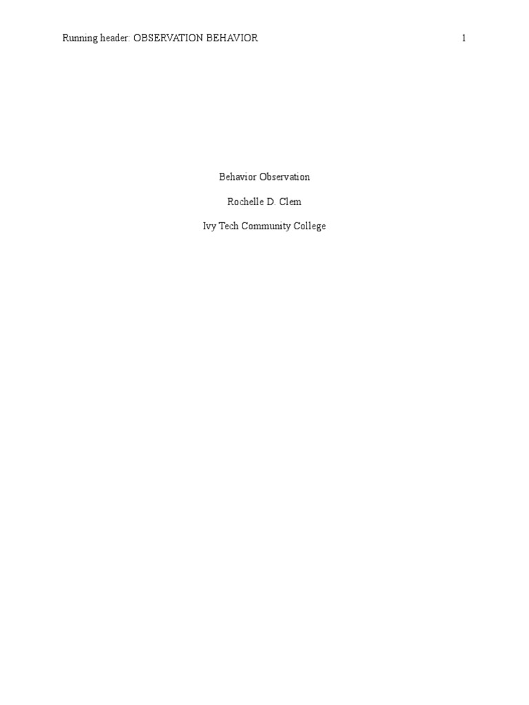 Eced Observation Paper 3 | PDF