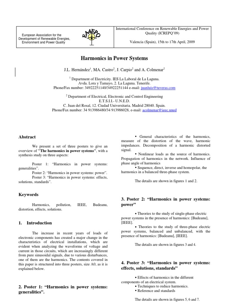 Overview of Harmonics in Power Systems | PDF | Electric Power System ...