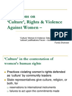 Reflections On Culture', Rights & Violence Against Women