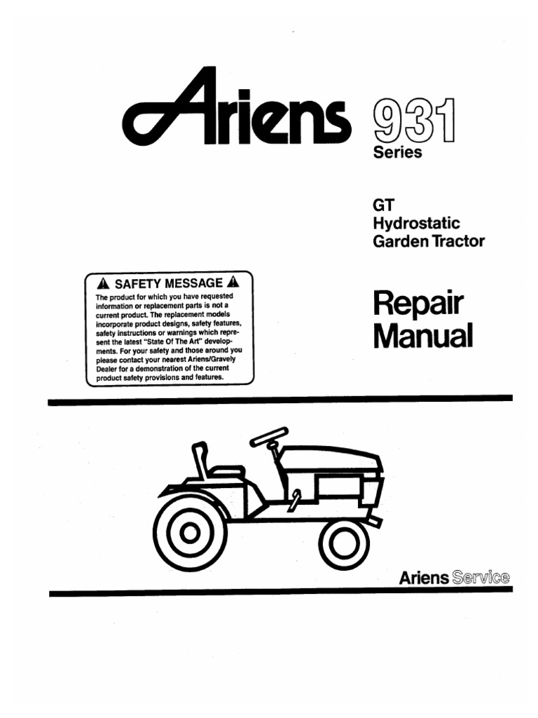 Ariens GT 18 Manual PDF Agricultural Machinery Heavy Equipment