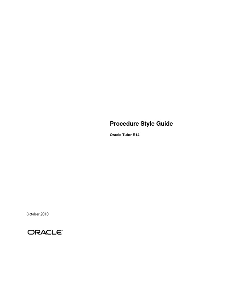 Procedure Style Guide PDF Accessibility Oracle Corporation