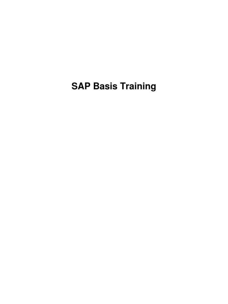 SAP Basis Training I | PDF | Computers