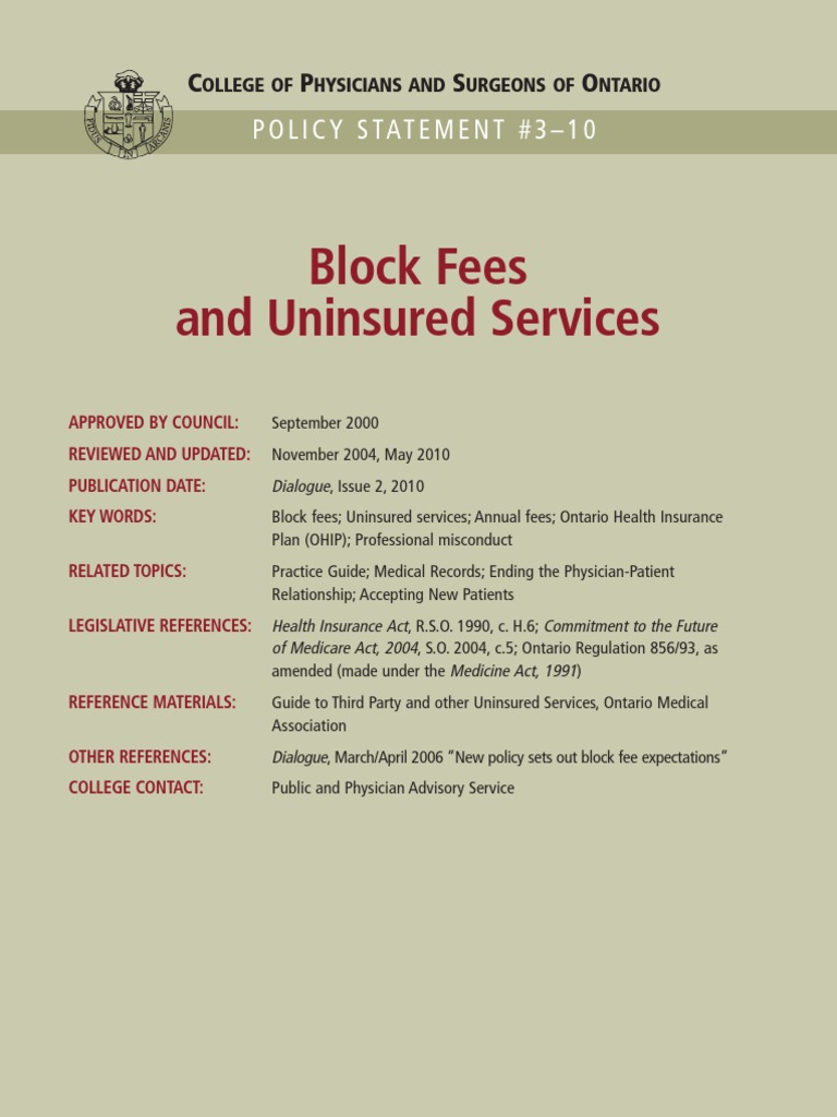 Block Fees PDF Medical Record Fee