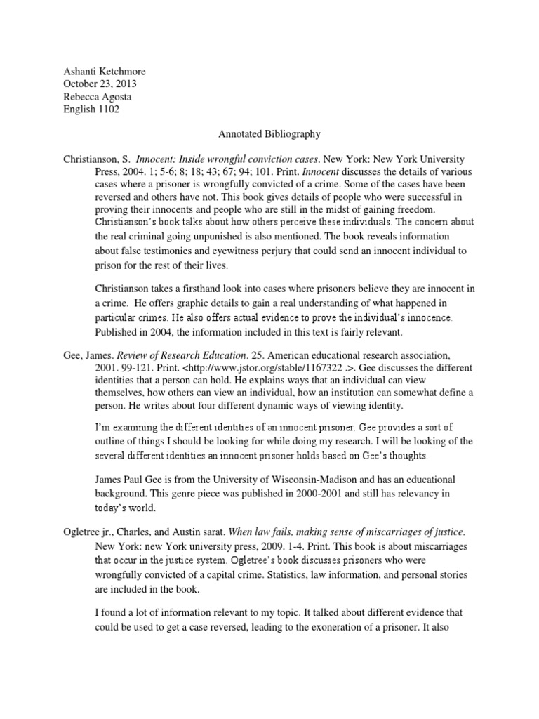 Annotated bibliography assignment picture