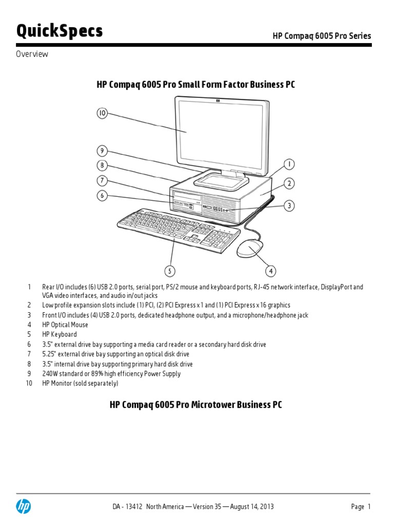 HP Compaq 6005 Pro | PDF | Solid State Drive | Bios