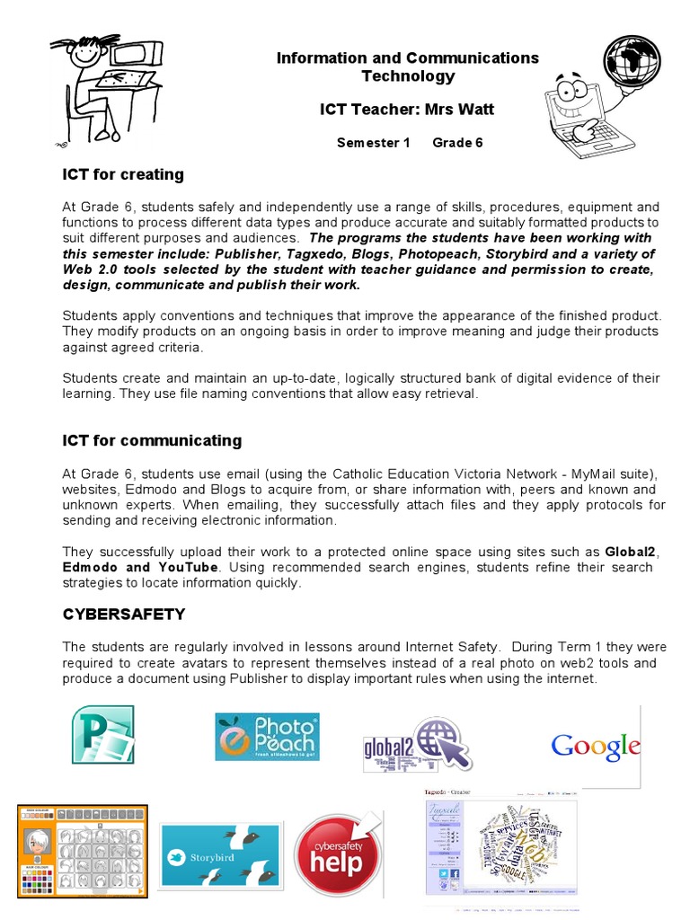 Grade 6 ICT Skills & Safety | PDF | Computers