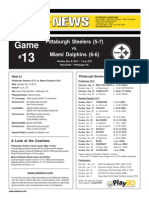 Steelers Notes For Dolphins Game 12-3-2013