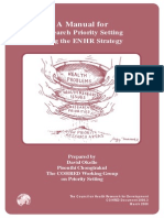 Manual For Research Prority Setting