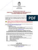 Instructivo Registro Admitidos Pregrado 2012-03