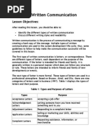 Lesson 2: Written Communication