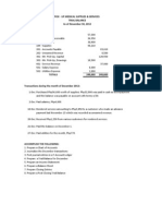 Pick - Up Medical Supplies & Services Trial Balance As of November 30, 2012