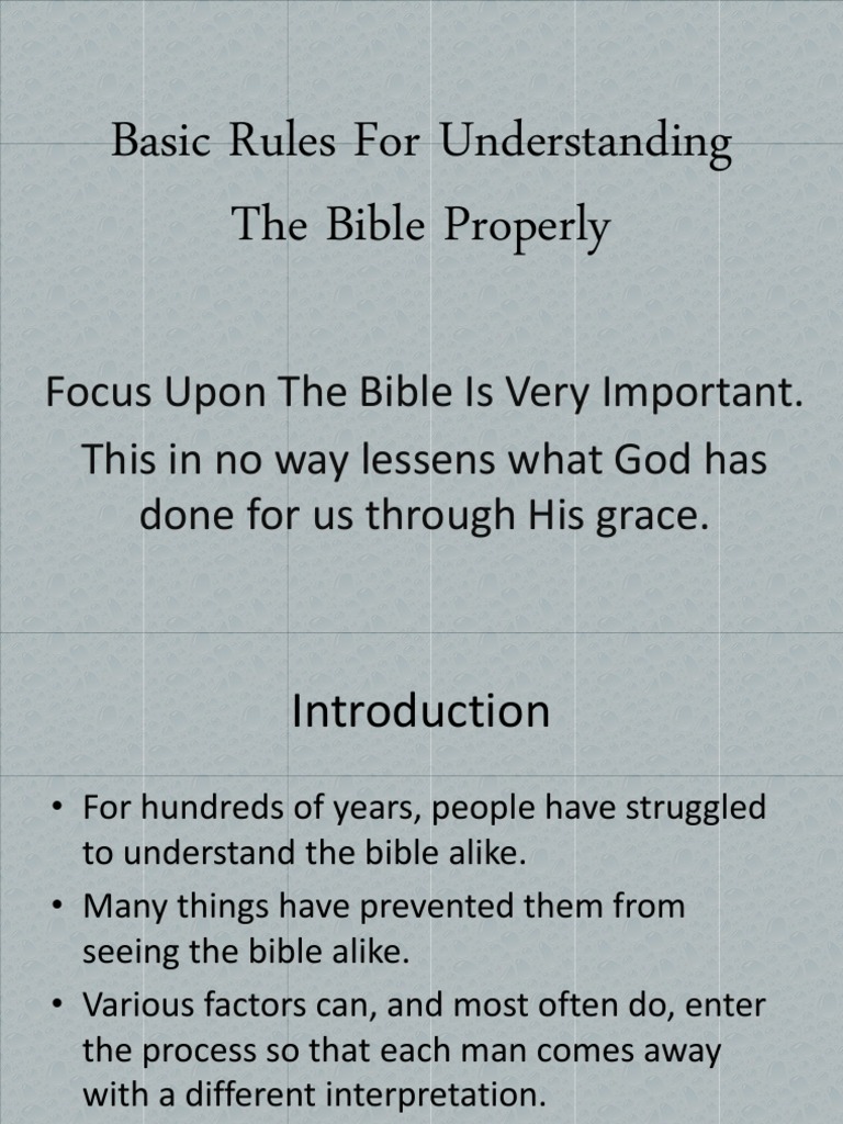 Rules for Proper Bible Understanding | PDF | Revelation | God