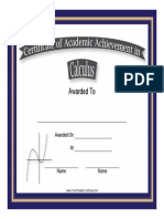 Calculus Academic Certificate