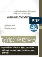 Materiales Cementantes en Odontología