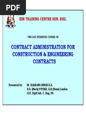 Contract Administration for Construction & Engineering Contracts