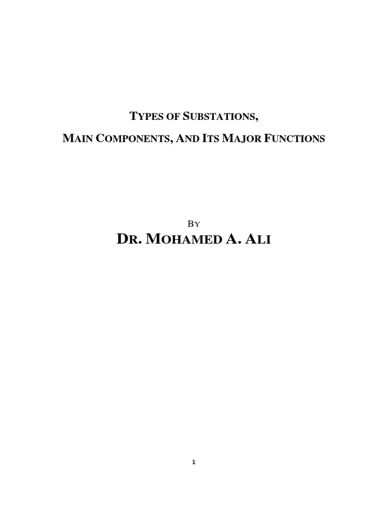 Types and Functions of Electrical Substations | PDF | Electrical ...