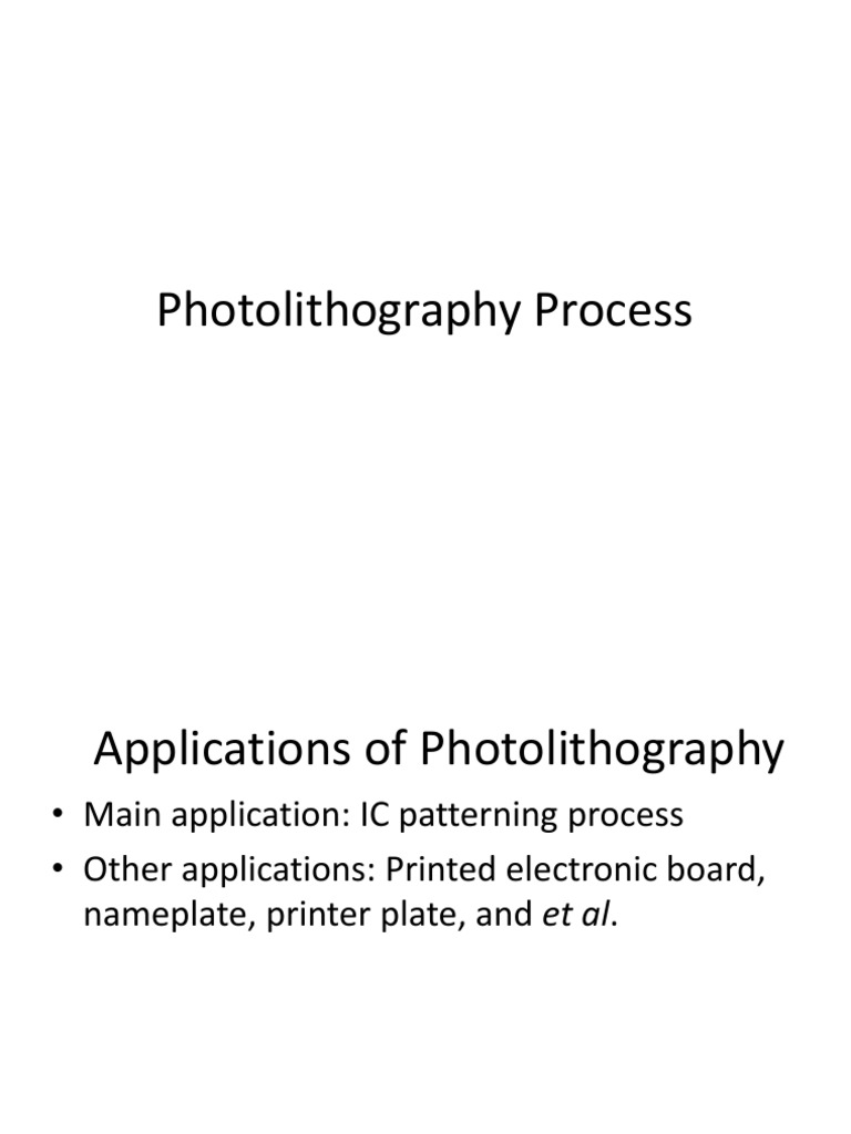 Photolithography Process Overview | PDF | Photolithography | Materials ...