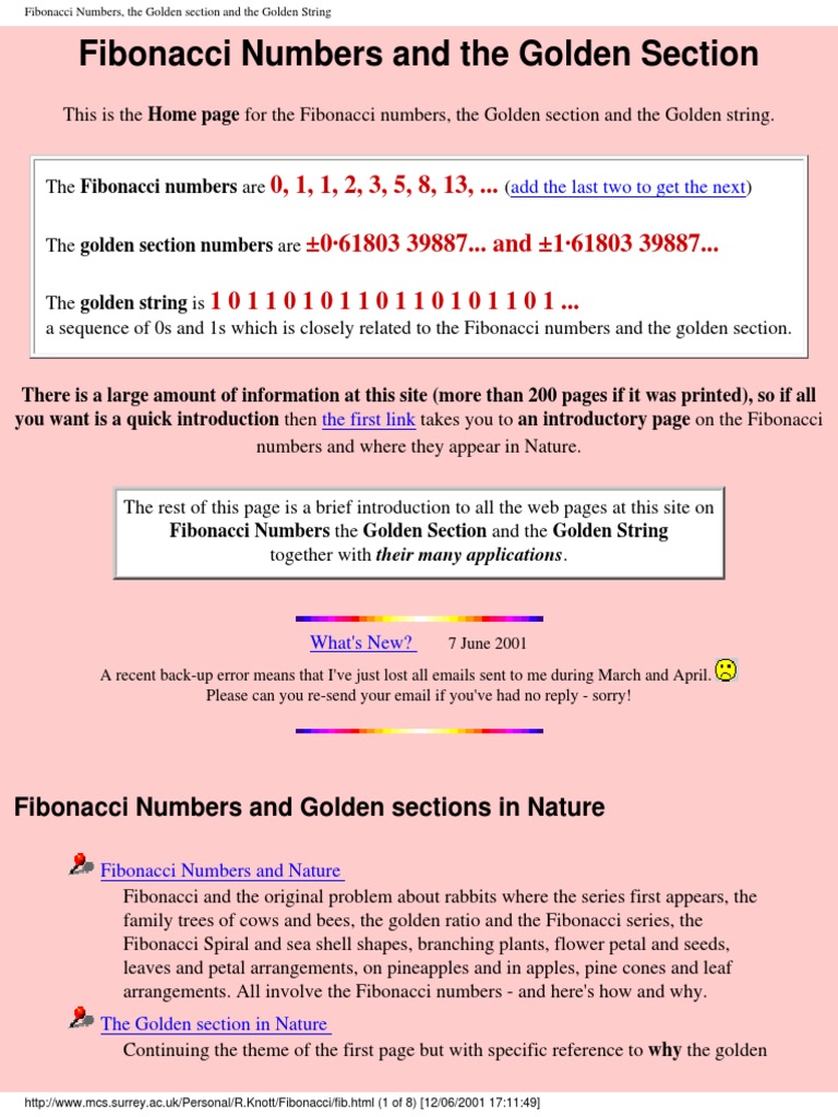 Fibonacci Numbers and The Golden Section | PDF | Business