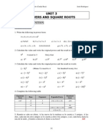 Unit 3 - Exercises and Word Problems (Powers)