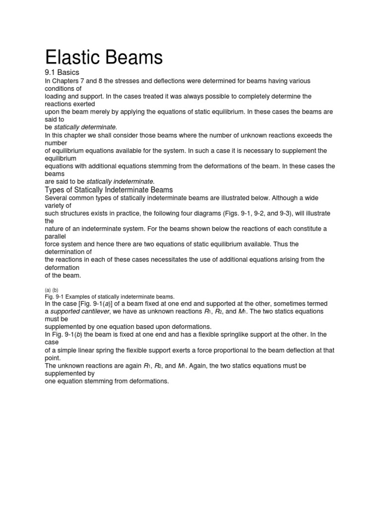 Elastic Beams: 9.1 Basics | PDF
