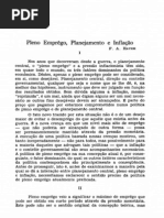 Friedrich A. Hayek - Pleno emprego, planejamento e inflação