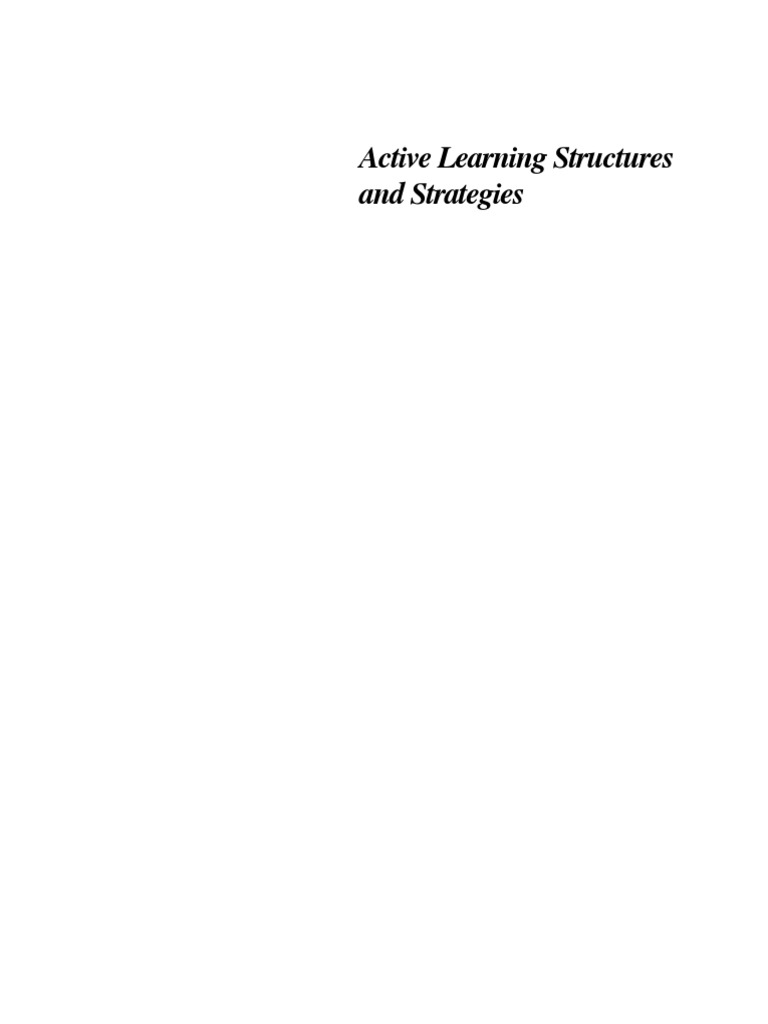 Active Learning Structures and Strategies | PDF | Lecture | Test ...