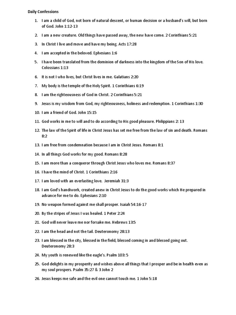 Daily Confessions | Jesus | Christian Belief And Doctrine