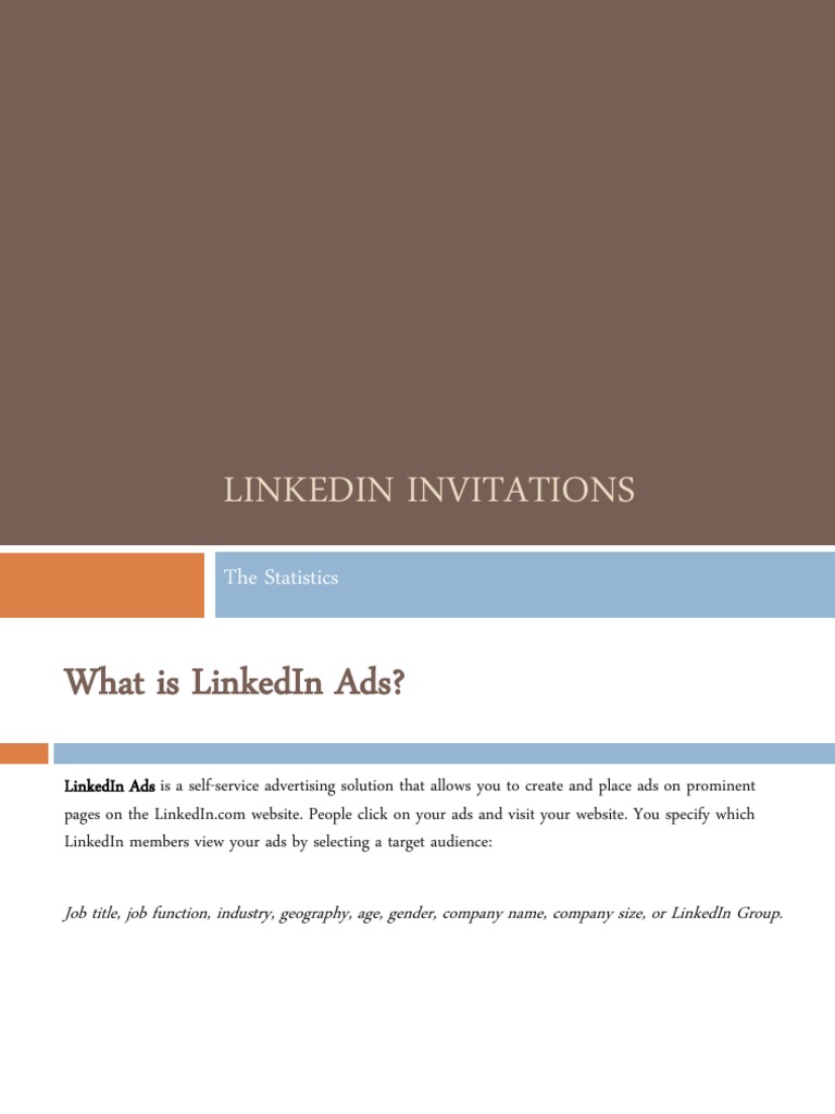 Linkedin Invitations PDF Advertising Linked In
