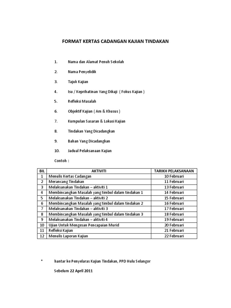 Format Kajian Tindakan Pdf