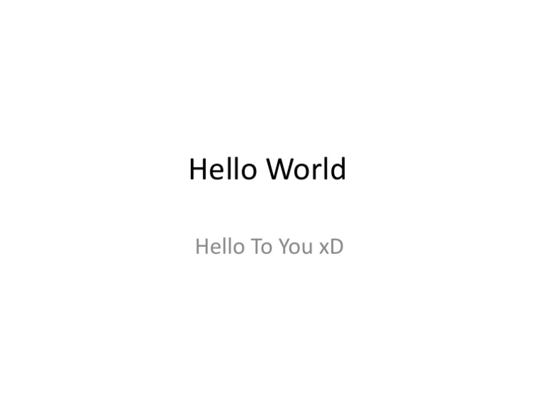 Hello World | PDF