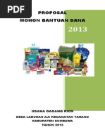 Contoh Proposal Permohonan Bantuan Modal Usaha