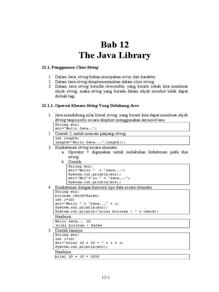 12 Bab 12 The Java Library | PDF