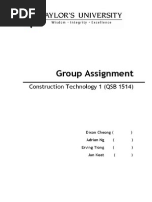Group Assignment Construction Technology 1 Qsb 1514 - 