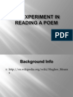 An Experiment in Reading a Poem