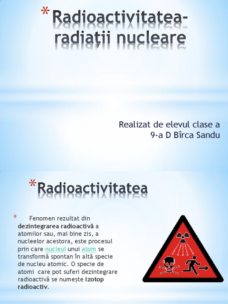 Radioactivitatea - Radiații Nucleare | PDF