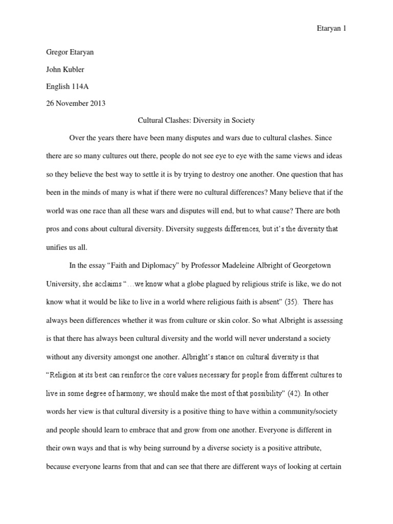 Write about a cultural conflict you observed or personally experienced image