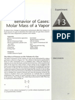 Behavior of Gases Molar Mass of A Vapor