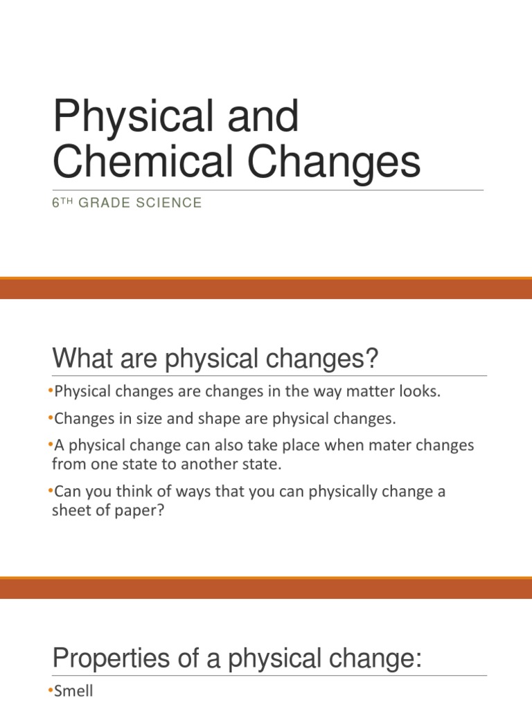 Physical and Chemical Changes Explained | PDF